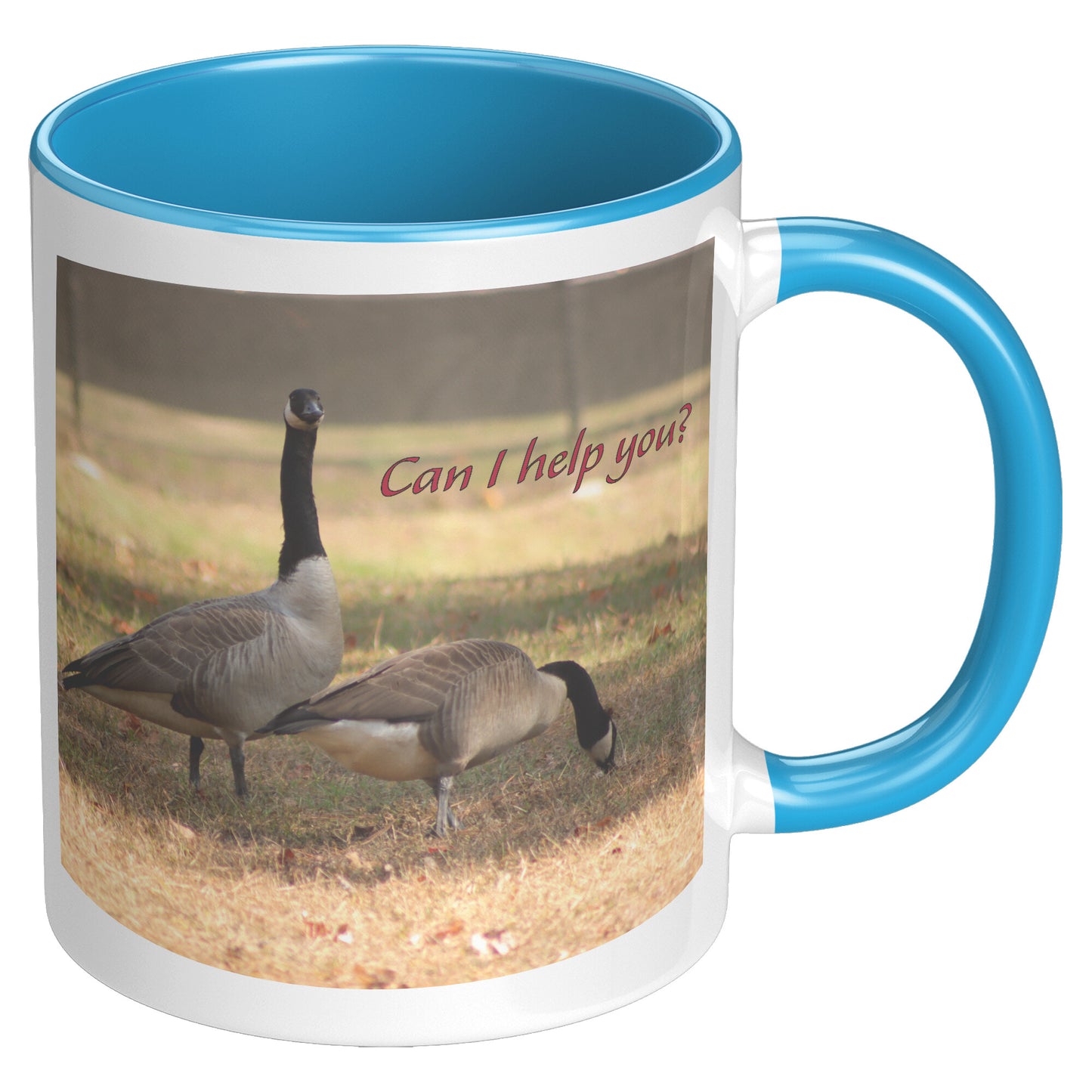 Can I help you? - 11 ounce Mug with Custom Lettering - Signs and Seasons Gifts