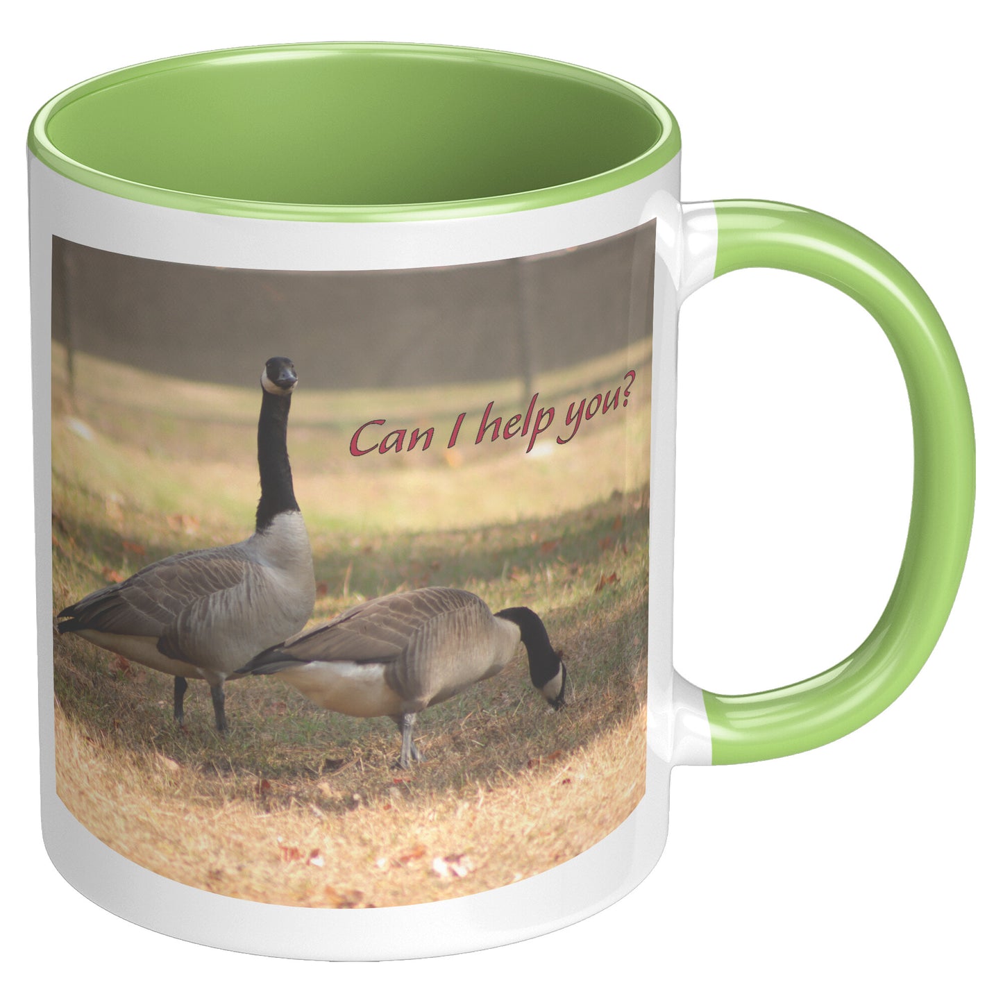 Can I help you? - 11 ounce Mug with Custom Lettering - Signs and Seasons Gifts