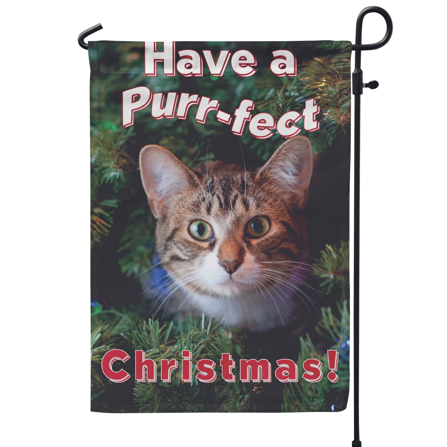 Have a Purr-fect Christmas Lettering Yard Flag - Signs and Seasons Gifts