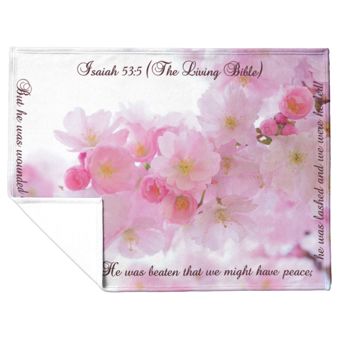 Healing Scripture with Spring Blossoms Fleece Blanket - Signs and Seasons Gifts