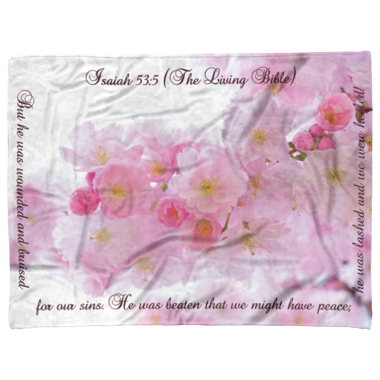 Healing Scripture with Spring Blossoms Fleece Blanket - Signs and Seasons Gifts