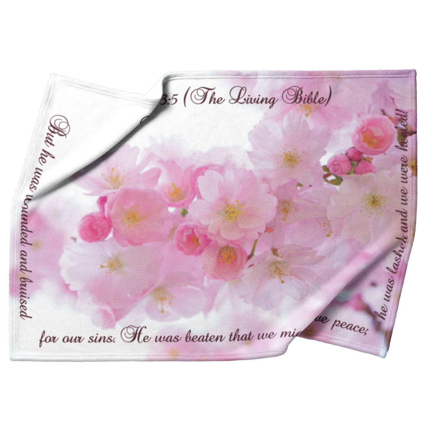 Healing Scripture with Spring Blossoms Fleece Blanket - Signs and Seasons Gifts