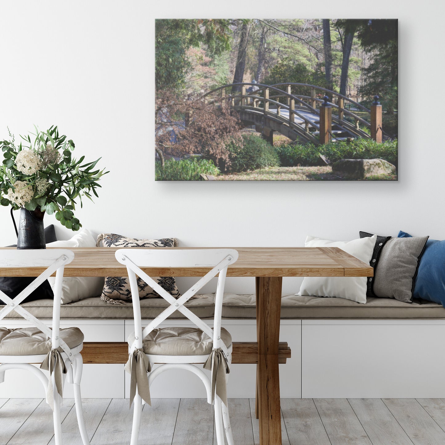 Japanese Garden in Winter Rectangle Canvas Wrap - Signs and Seasons Gifts