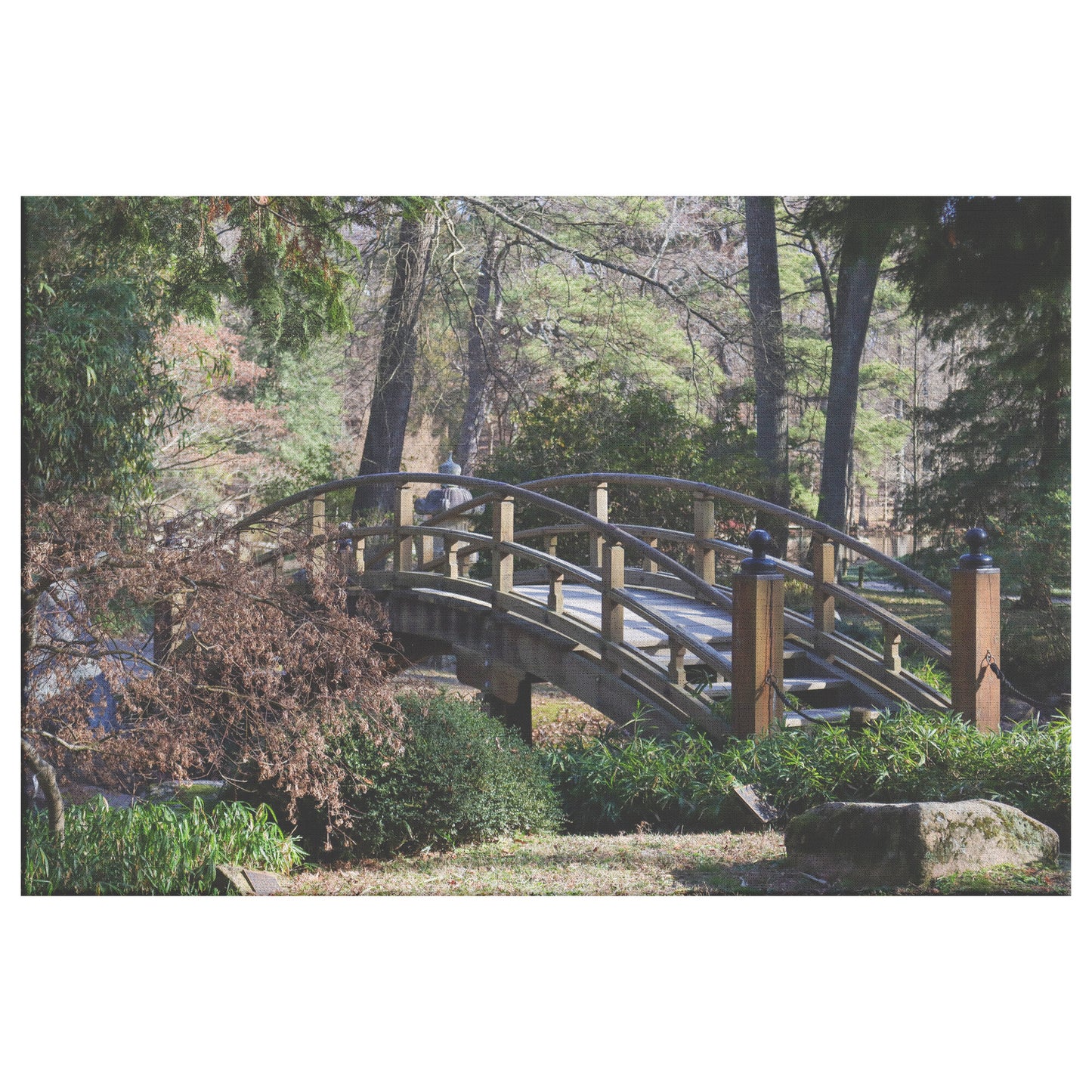 Japanese Garden in Winter Rectangle Canvas Wrap - Signs and Seasons Gifts
