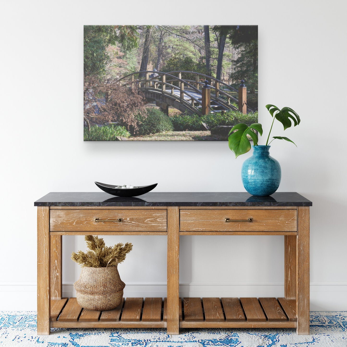 Japanese Garden in Winter Rectangle Canvas Wrap - Signs and Seasons Gifts