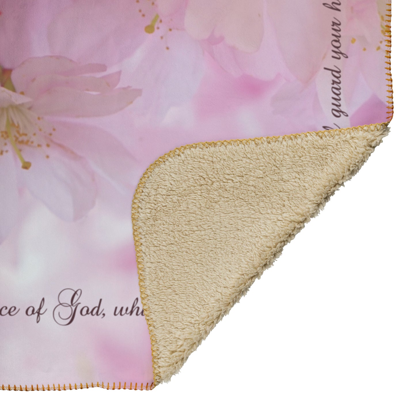 Peace of God Scripture with Spring Blossoms Fleece Blanket - Signs and Seasons Gifts