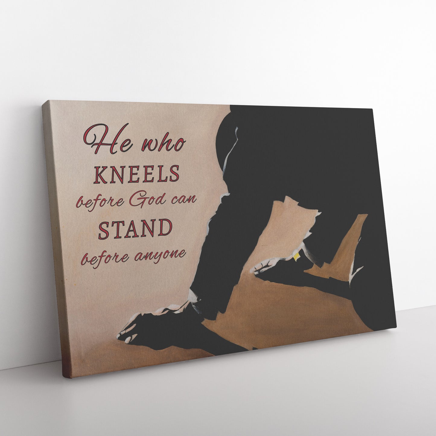Praying Warrior Rectangle Canvas Wrap - Signs and Seasons Gifts