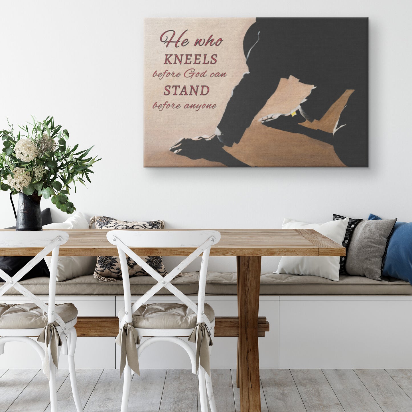 Praying Warrior Rectangle Canvas Wrap - Signs and Seasons Gifts