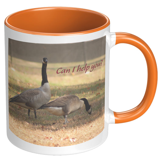 Can I help you? - 11 ounce Mug with Custom Lettering - Signs and Seasons Gifts