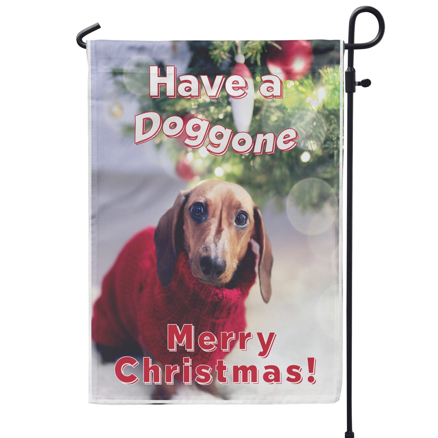 Have a Doggone Merry Christmas Lettering Yard Flag - Signs and Seasons Gifts