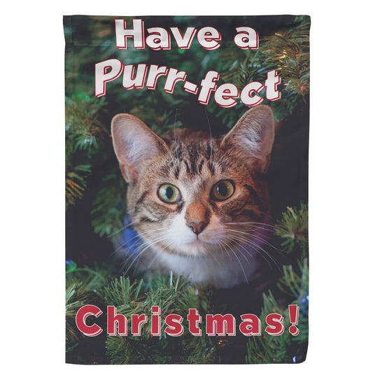 Have a Purr-fect Christmas Lettering Yard Flag - Signs and Seasons Gifts