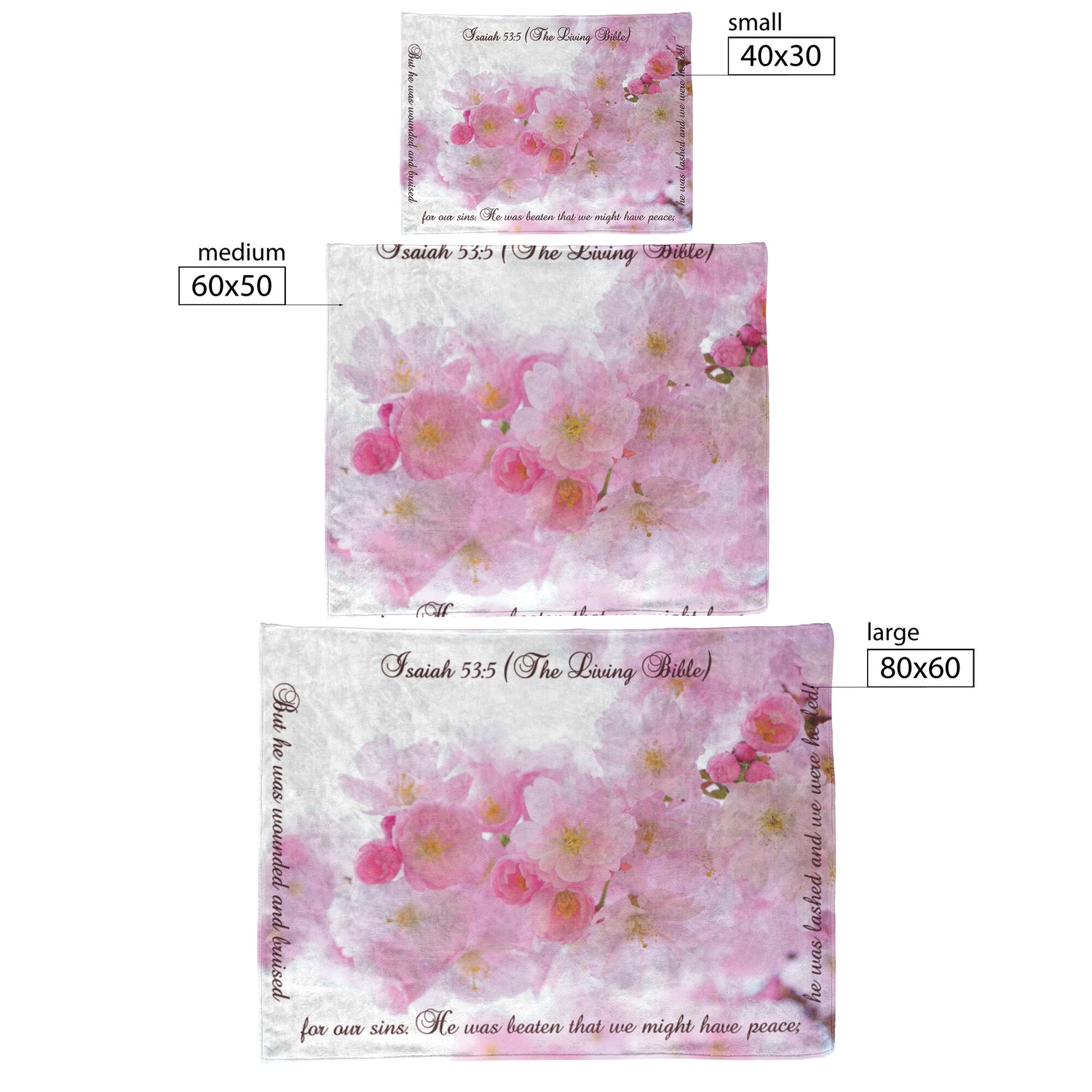 Healing Scripture with Spring Blossoms Fleece Blanket - Signs and Seasons Gifts