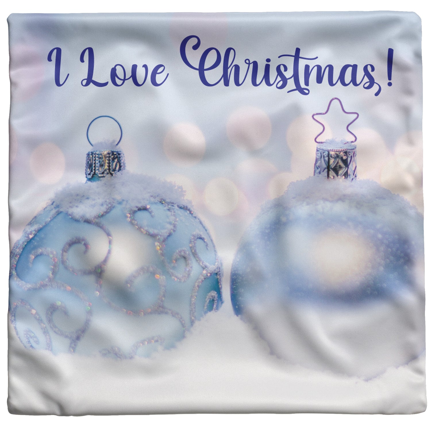 I Love Christmas! Pillow With Pink Accent - Signs and Seasons Gifts