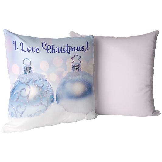 I Love Christmas! Pillow With Pink Accent - Signs and Seasons Gifts