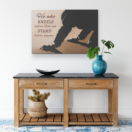 Praying Warrior Rectangle Canvas Wrap - Signs and Seasons Gifts