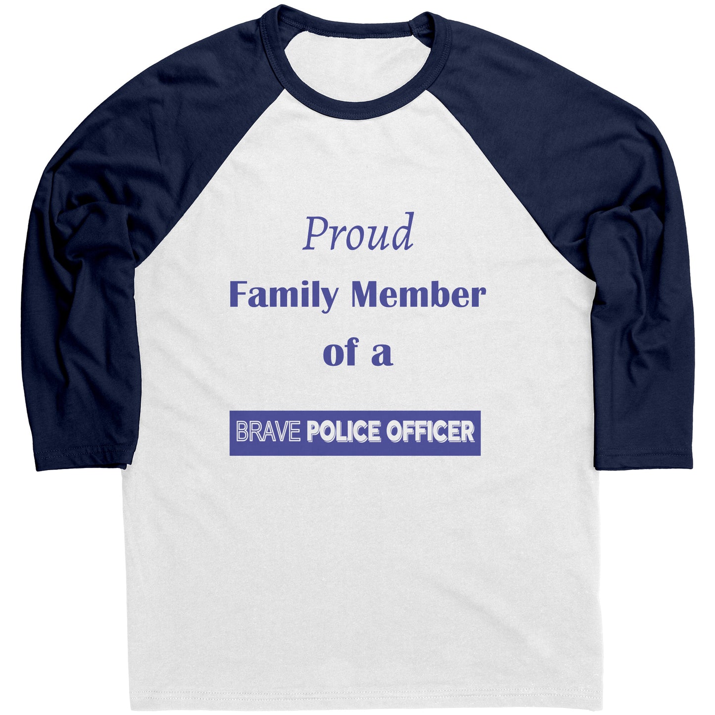 Proud Family Member of a Brave Police Officer Canvas Mens Raglan - Signs and Seasons Gifts